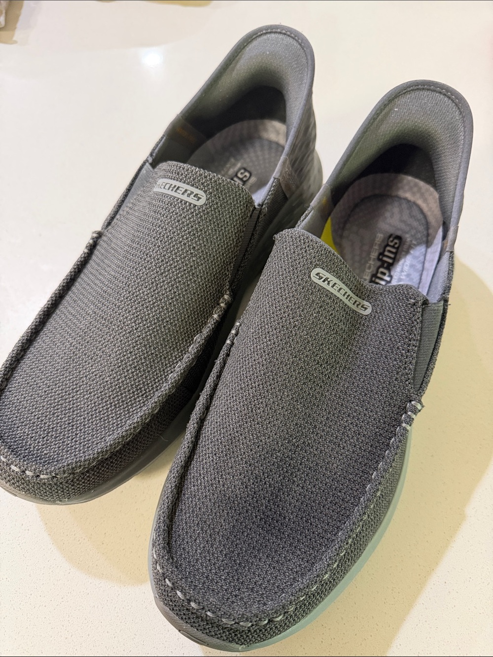 Skechers Men’s Charcoal Slip-On Canvas Loafers